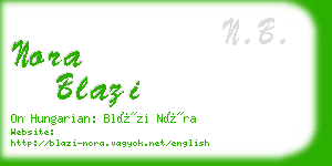 nora blazi business card